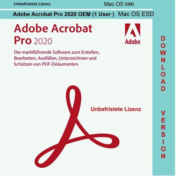 Adobe Acrobat Pro 2020 OEM (1 User - perpetual) MAC ESD - DE,EN